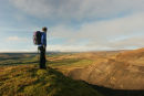 07-0709 Hillwalker Enjoying the View Over the Pennines From Coldberry Gutter, Hardberry Hill, Newbiggin, Upper Teesdale, County Durham, UK